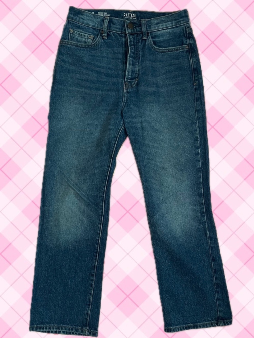 A.N.A High Rise Medium Wash Vintage Straight Leg Jeans